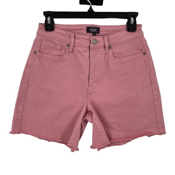 NYDJ Shorts A-Line Denim Shorts Pink Coloured Denim size 2 - Picture 2 of 6